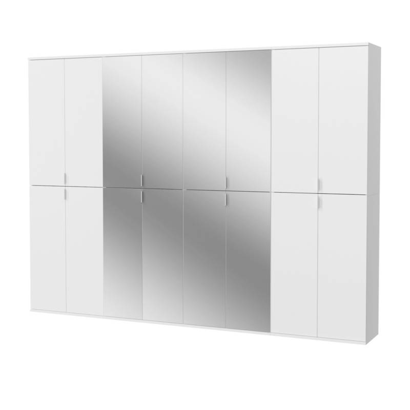 Inn.Furn Kleiderschrank Weiß Hochglanz 244 cm 36 Fächer SystemX von Inn.Furn