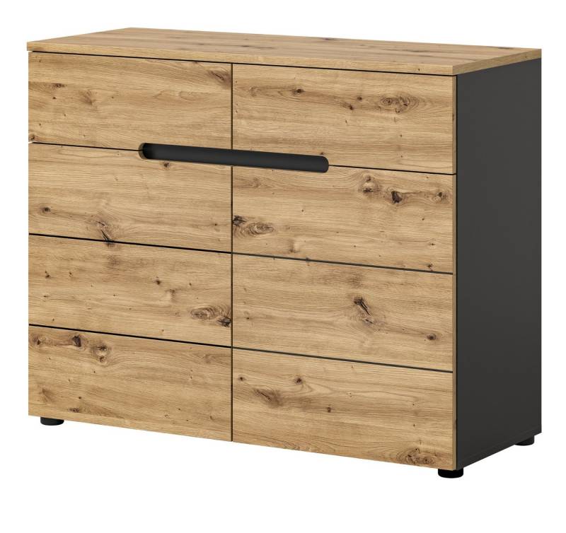 Inn.Furn Kommode Cooper (Sideboard in Artisan Eiche und grau, 100 x 81 cm), mit Soft-Close-Funktion von Inn.Furn
