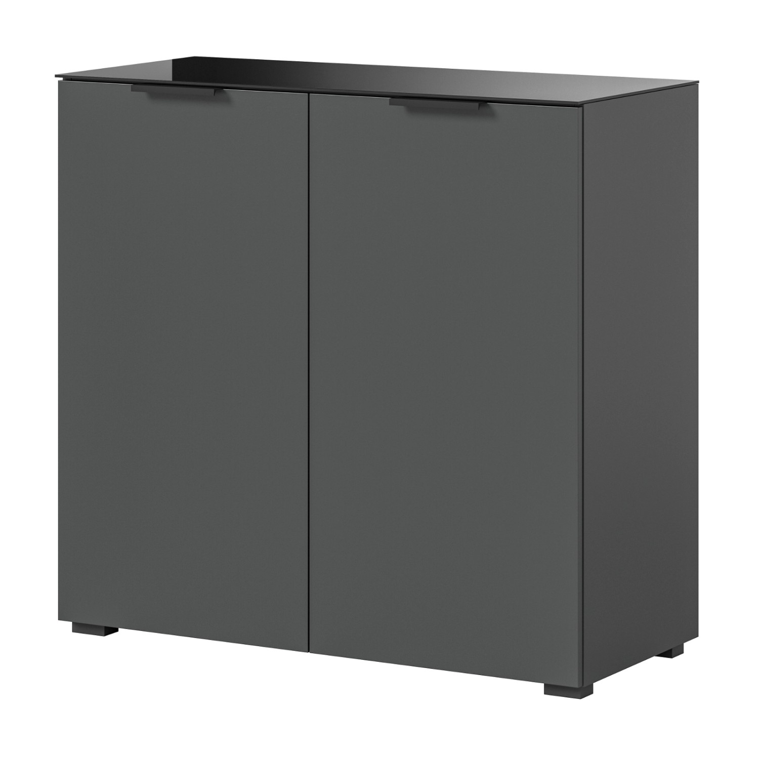 Inn.Furn Kommode Grau 90 cm mit Glasauflage und Soft-Close Riano von Inn.Furn