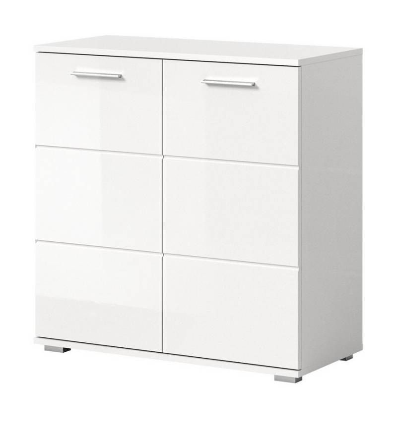 Inn.Furn Kommode Grazie (in weiß Hochglanz, 80 x 83 cm), variable Innenaufteilung von Inn.Furn