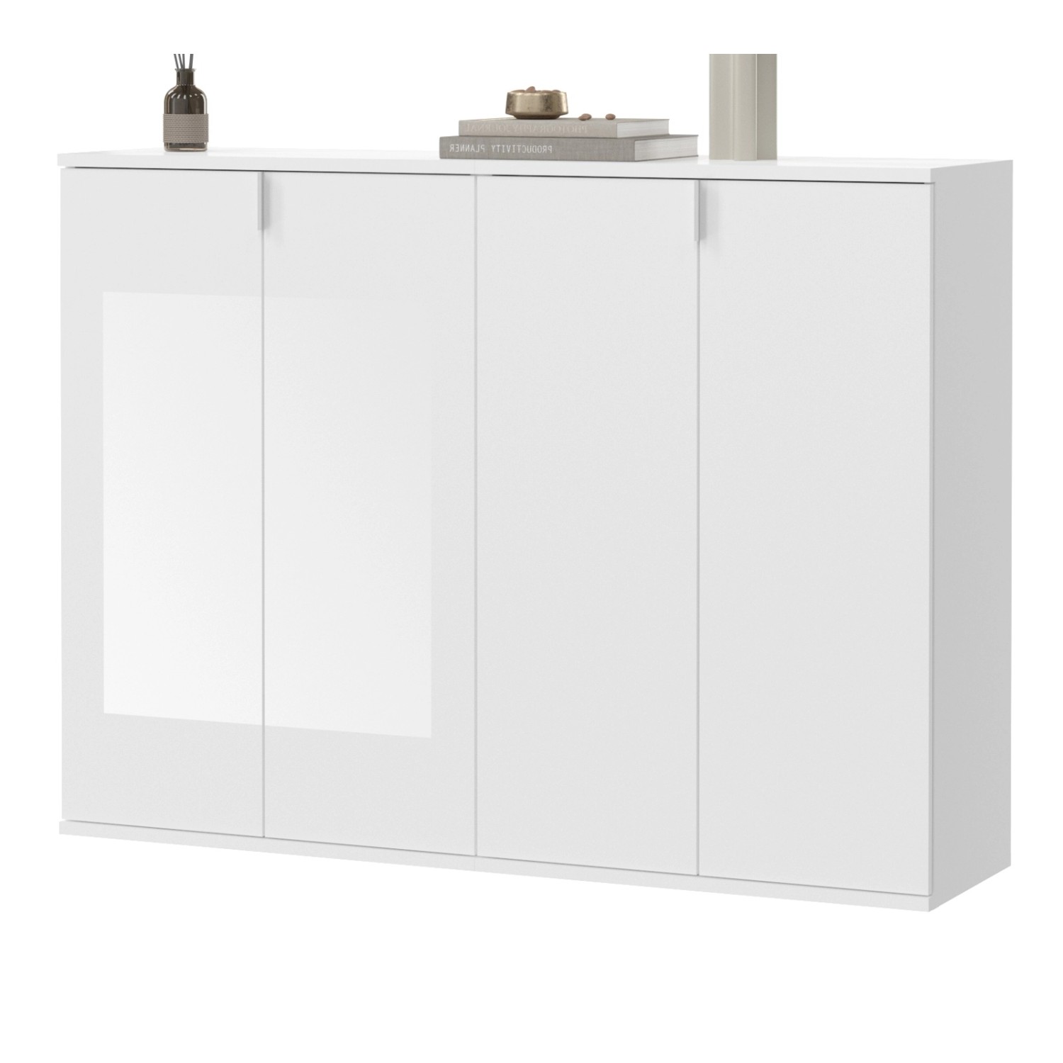 Inn.Furn Kommode Weiß Hochglanz 122 cm mit 12 Fächern SystemX von Inn.Furn