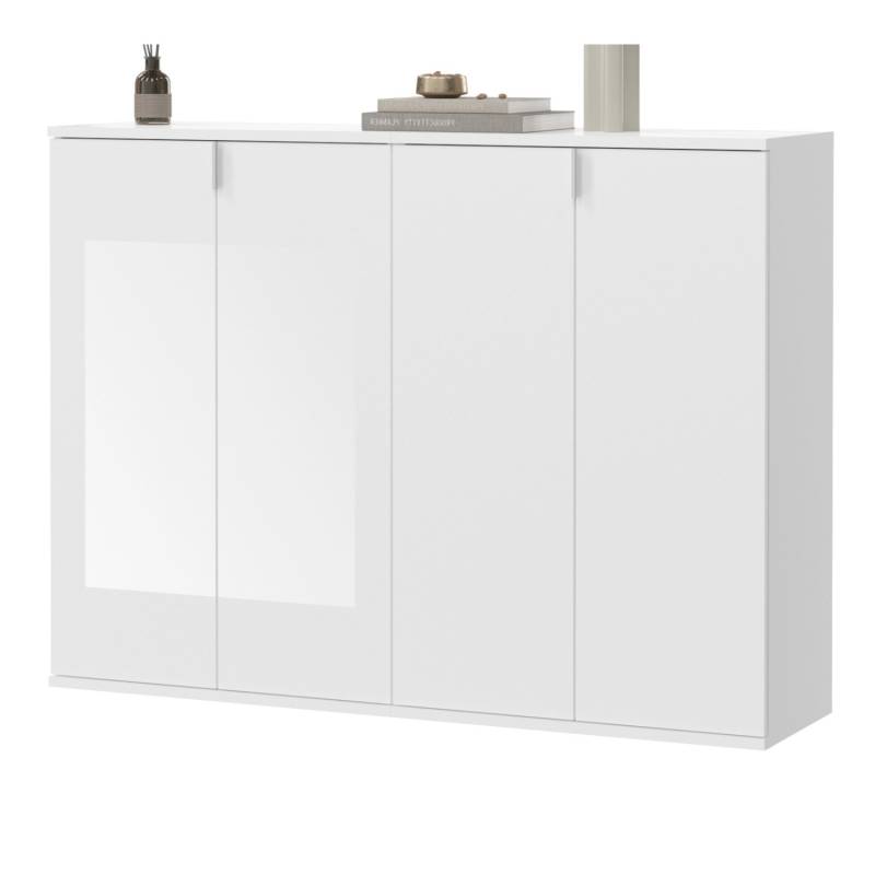 Inn.Furn Kommode Weiß Hochglanz 122 cm mit 12 Fächern SystemX von Inn.Furn