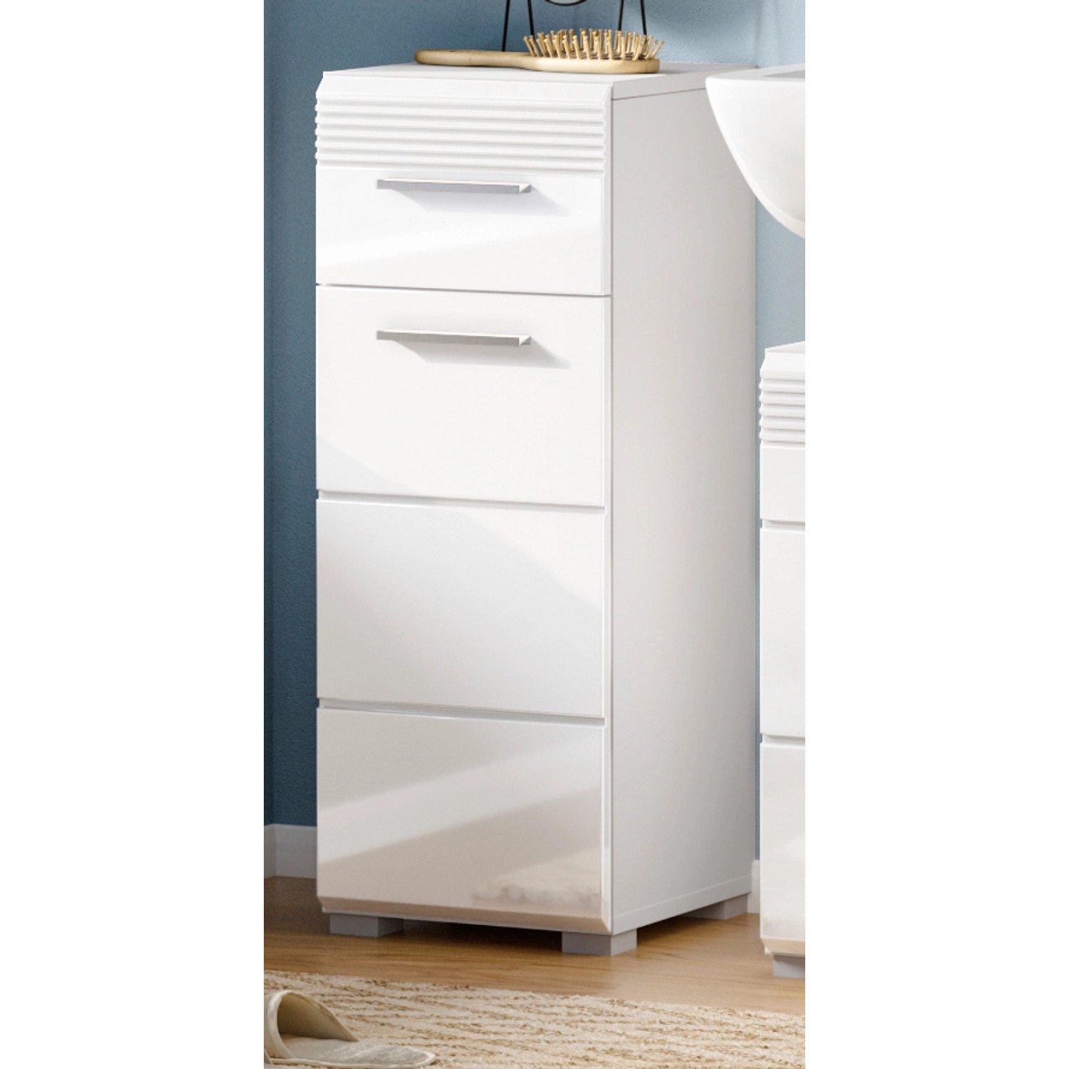 Inn.Furn Kommode Weiß Hochglanz 30 cm Badschrank mit Vollauszug Leon Inn.Furn Kommode Weiß Hochglanz 30 cm Badschrank mit Vollauszug Leon von Inn.Furn