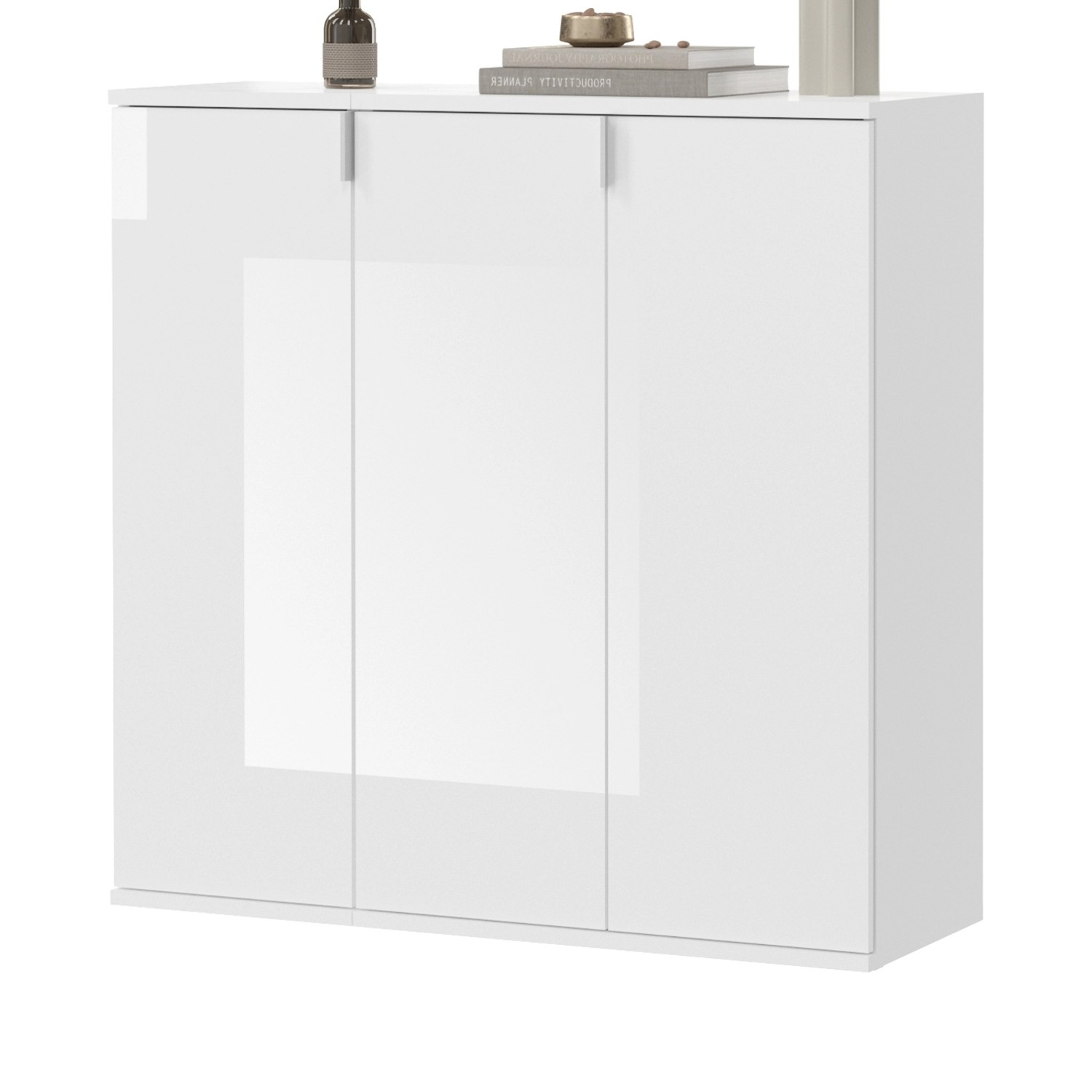 Inn.Furn Kommode Weiß Hochglanz 91 cm mit 10 Fächern SystemX von Inn.Furn