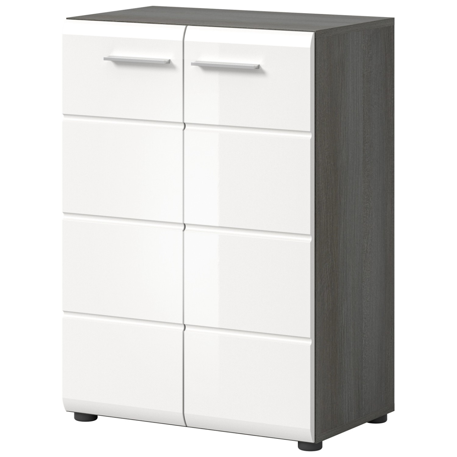 Inn.Furn Kommode Weiß Hochglanz Grau 60 cm mit Rillenoptik Rumba Inn.Furn Kommode Weiß Hochglanz Grau 60 cm mit Rillenoptik Rumba von Inn.Furn