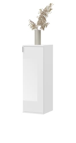 Inn.Furn Kommode weiß Hochglanz Mehrzweckschrank Schuhschrank Flur Diele 30 x 99 cm SystemX von Inn.Furn