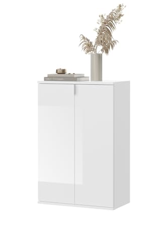 Inn.Furn Kommode weiß Hochglanz viel Stauraum 6 Fächer Flurschrank Diele Flur 61 x 99 cm SystemX von Inn.Furn