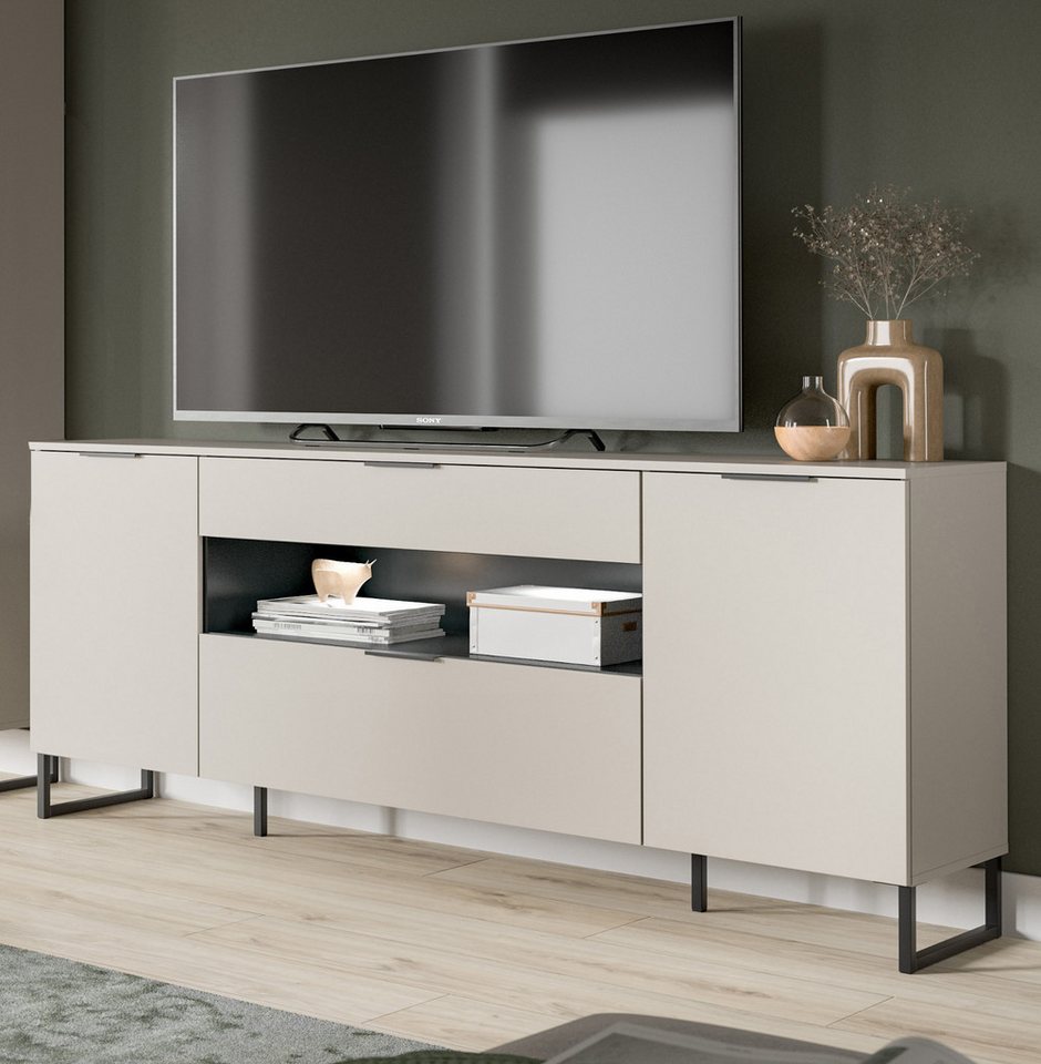 Inn.Furn Lowboard Morena (TV Unterschrank in Sand / Kaschmir, Breite 185 cm, bis 70), mit Komforthöhe und Soft-Close-Funktion von Inn.Furn