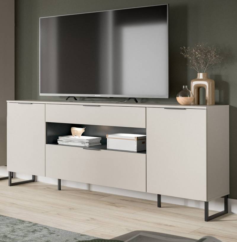 Inn.Furn Lowboard Morena (TV Unterschrank in Sand / Kaschmir, Breite 185 cm, bis 70), mit Komforthöhe und Soft-Close-Funktion von Inn.Furn