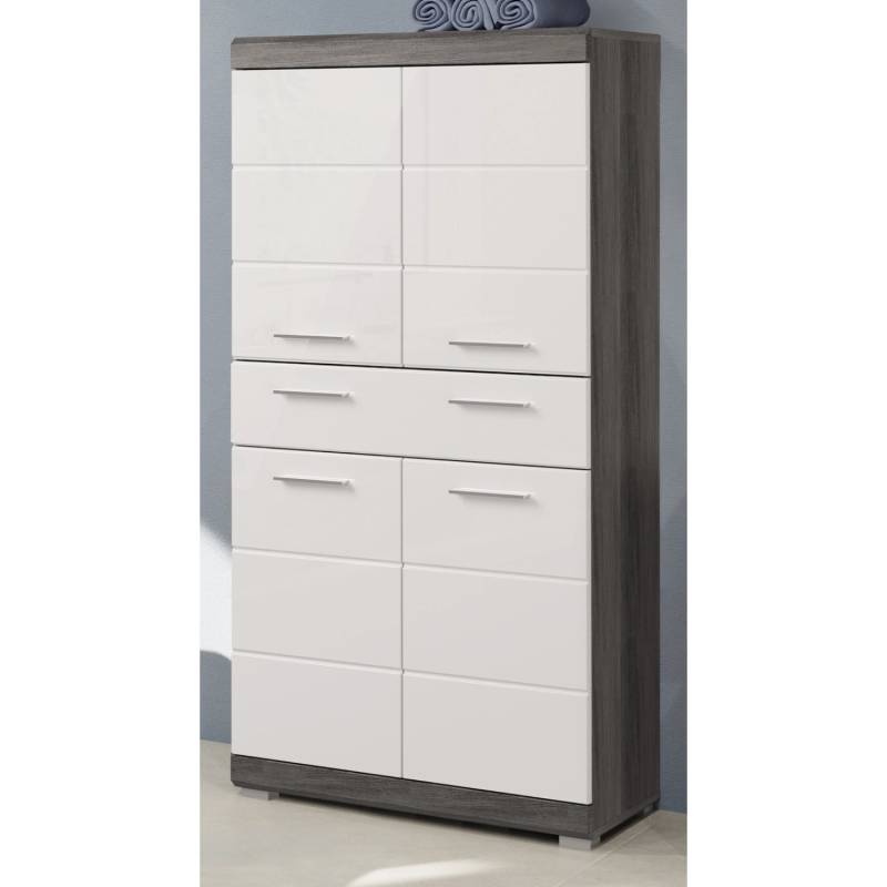 Inn.Furn Midischrank Weiß Hochglanz Grau 74 cm 4-türig Shawn Inn.Furn Midischrank Weiß Hochglanz Grau 74 cm 4-türig Shawn von Inn.Furn