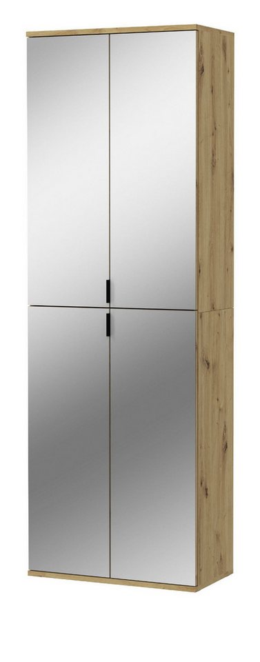 Inn.Furn Schuhschrank Line-Up (in Artisan Eiche, 61 x 193 cm) mit Spiegel-Türen von Inn.Furn