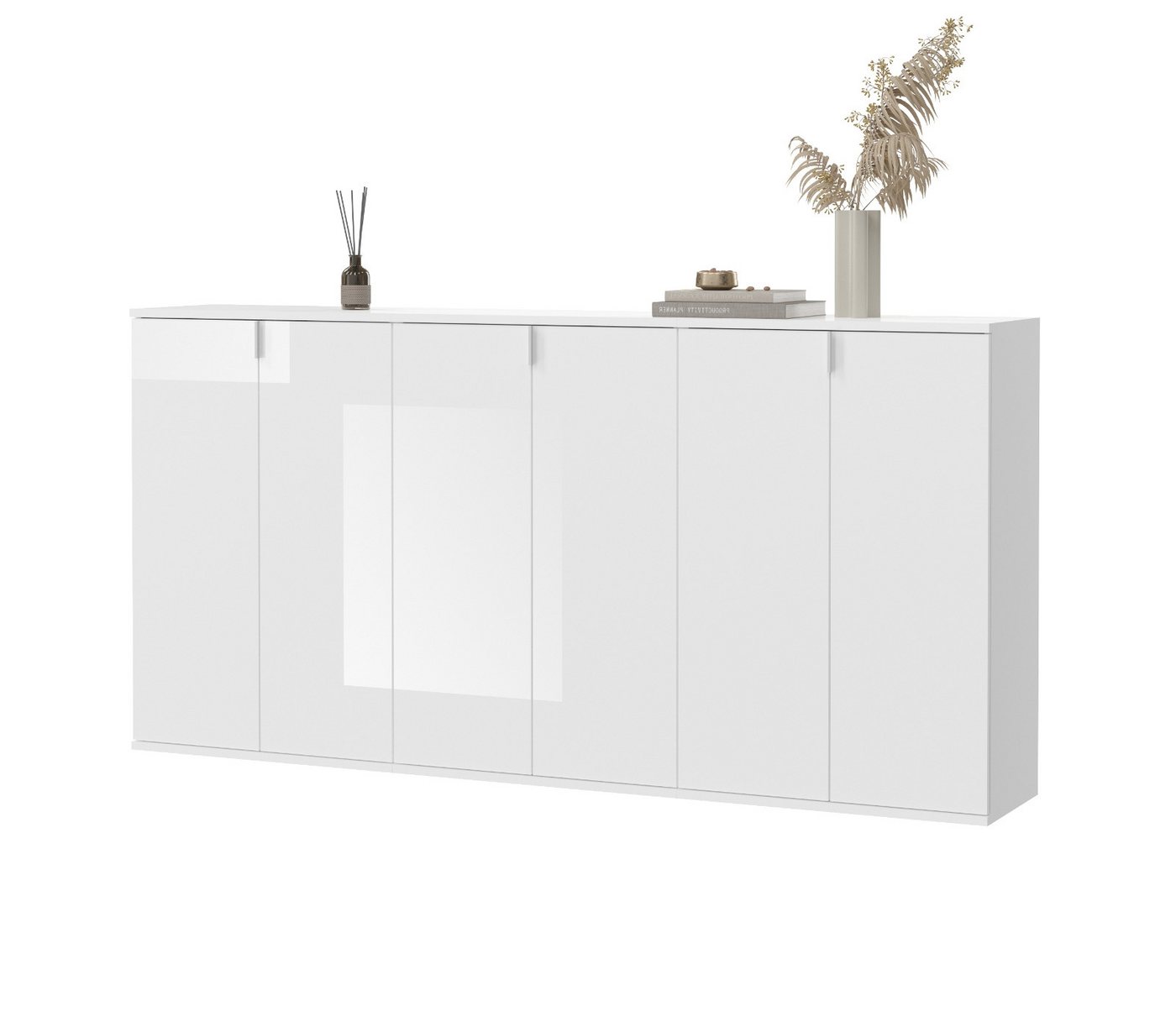 Inn.Furn Sideboard SystemX (Kommode in weiß Hochglanz, 183 x 99 cm), variable Inneneinteilung von Inn.Furn