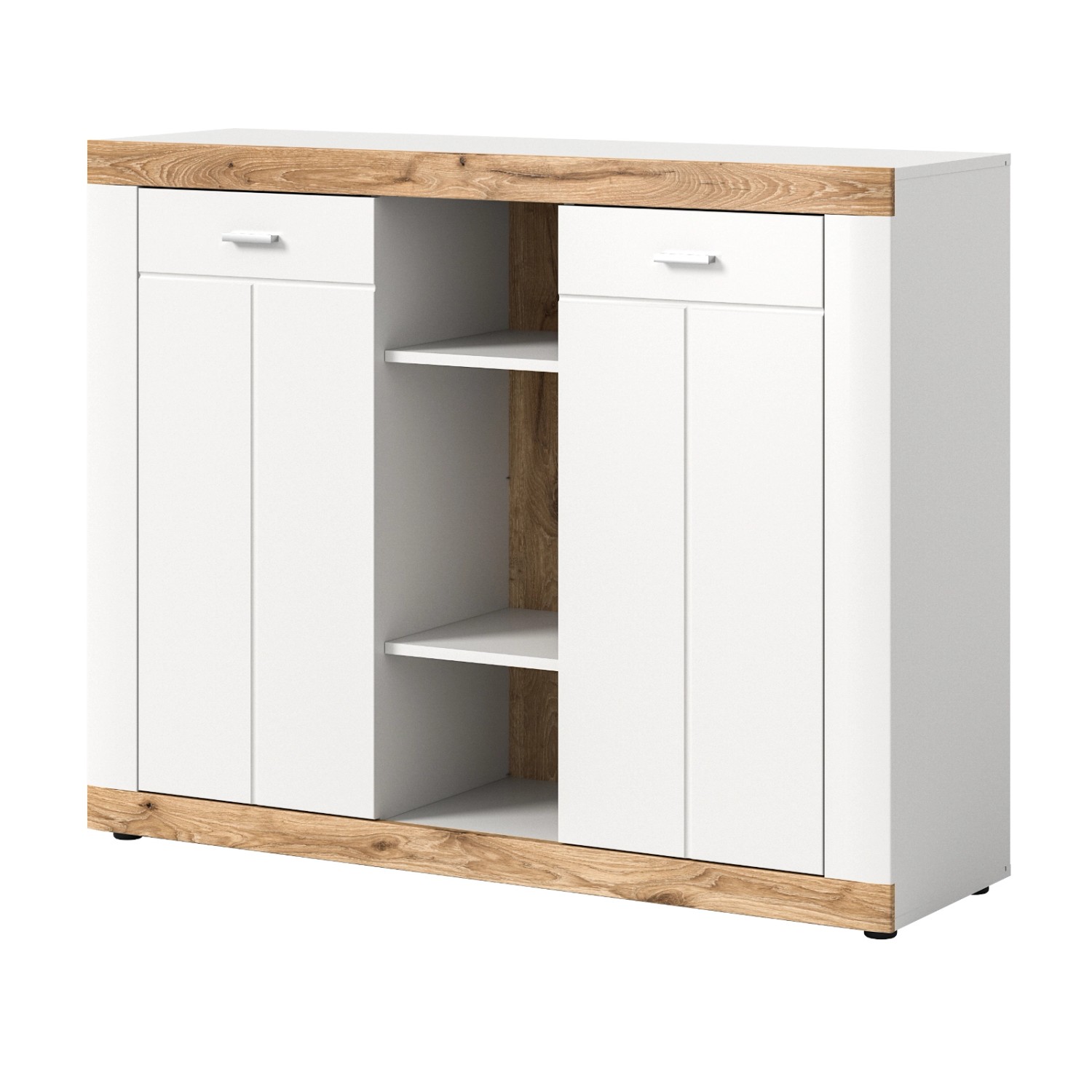 Inn.Furn Sideboard Weiß Eiche 131 cm mit Soft-Close Sopela von Inn.Furn