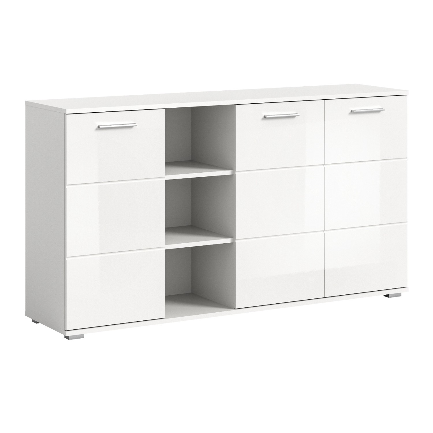 Inn.Furn Sideboard Weiß Hochglanz 150 cm mit 9 Fächern Grazie von Inn.Furn