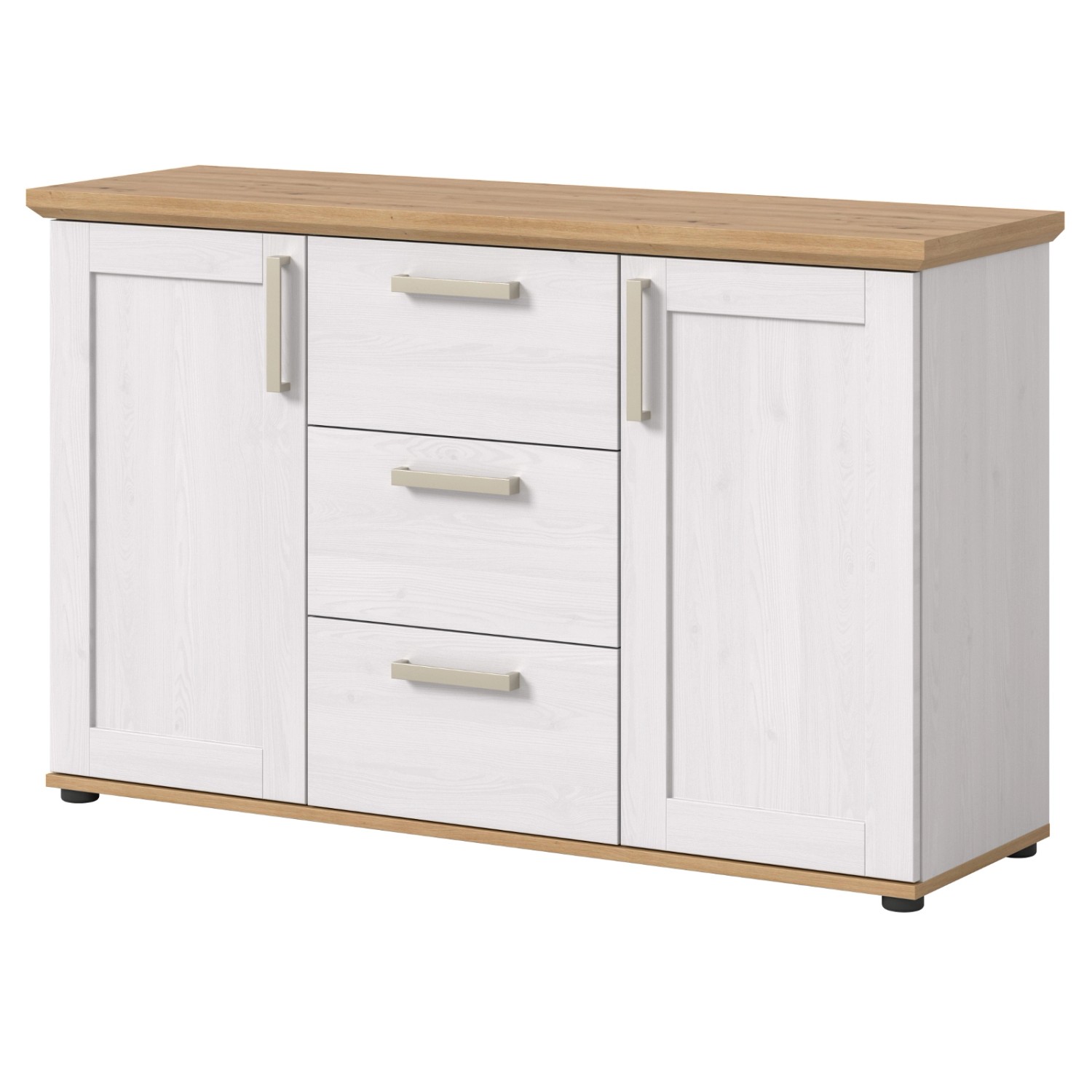 Inn.Furn Sideboard in Weiß Lärche Landhaus 129 cm Mirano von Inn.Furn