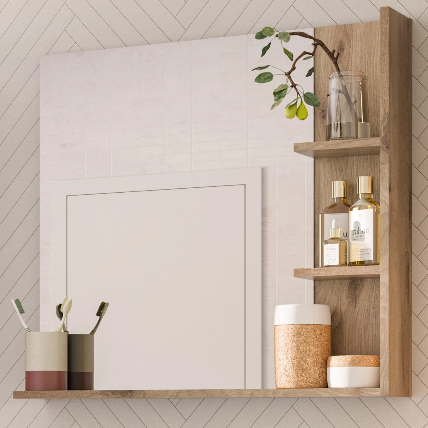 Inn.Furn Spiegel Eiche 79 x 73 cm Badspiegel mit Regal Tomaso Inn.Furn Spiegel Eiche 79 x 73 cm Badspiegel mit Regal Tomaso von Inn.Furn