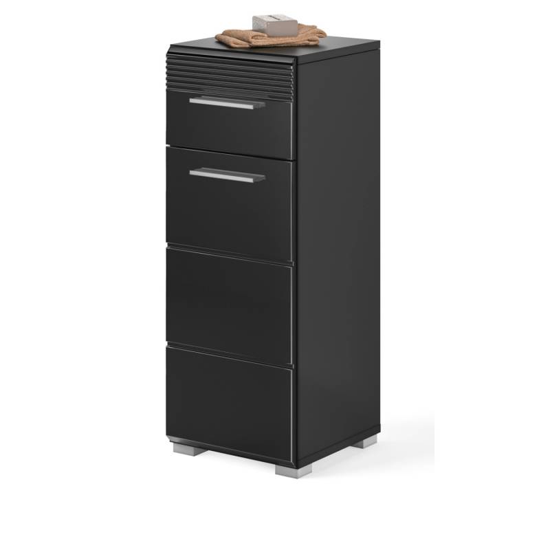 Inn.Furn Unterschrank Schwarz Hochglanz 30 cm mit Vollauszug Leon von Inn.Furn