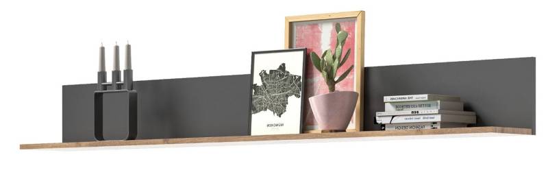 Inn.Furn Wandboard Tomaso, Wandregal in Eiche mit grau, modernes Design von Inn.Furn
