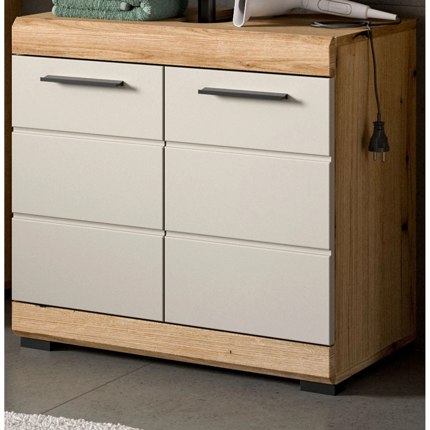 Inn.Furn Waschbeckenunterschrank 60 cm in Sand und Eiche Shawn Inn.Furn Waschbeckenunterschrank 60 cm in Sand und Eiche Shawn von Inn.Furn