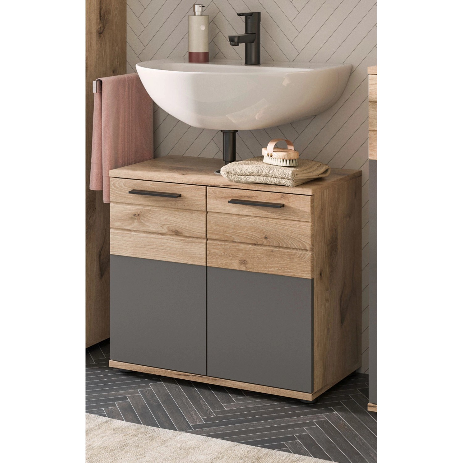 Inn.Furn Waschbeckenunterschrank Eiche Grau 60 cm mit Soft-Close Tomaso Inn.Furn Waschbeckenunterschrank Eiche Grau 60 cm mit Soft-Close Tomaso von Inn.Furn