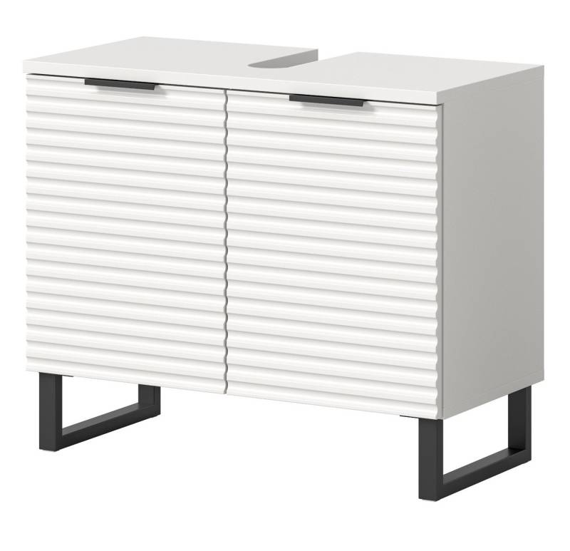 Inn.Furn Waschbeckenunterschrank Roove (in weiß, mit 3D-Wellenstruktur) inklusive Soft-Close von Inn.Furn