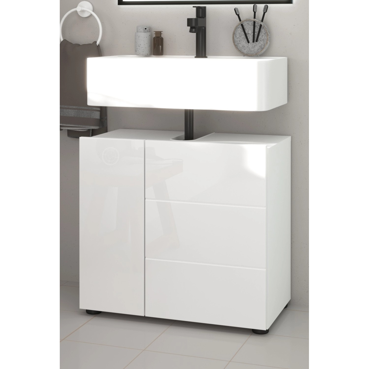 Inn.Furn Waschbeckenunterschrank Weiß Hochglanz 60 cm Larik Inn.Furn Waschbeckenunterschrank Weiß Hochglanz 60 cm Larik von Inn.Furn