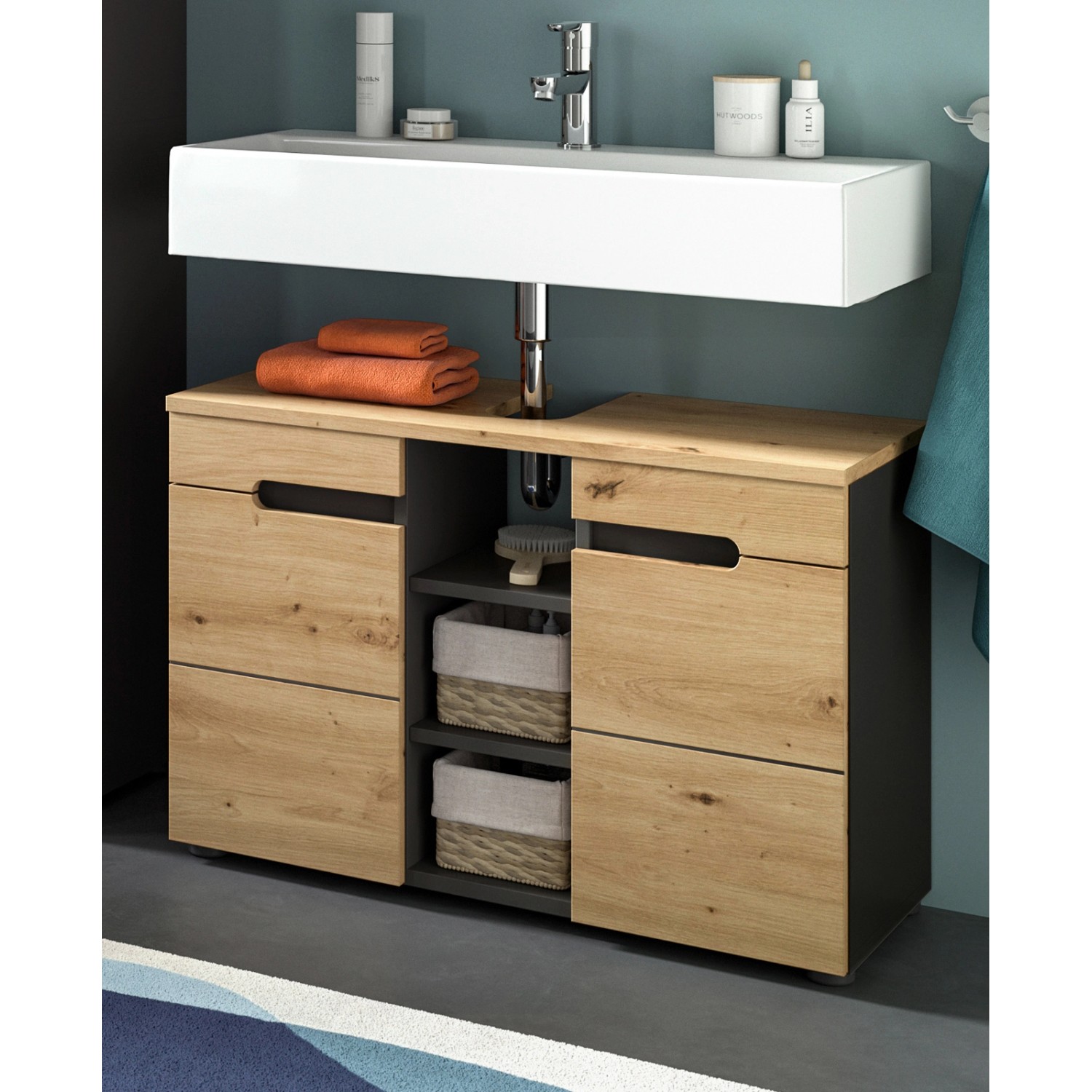 Inn.Furn Waschbeckenunterschrank in Eiche und Grau 80 cm Cooper Inn.Furn Waschbeckenunterschrank in Eiche und Grau 80 cm Cooper von Inn.Furn