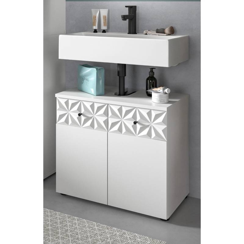 Inn.Furn Waschbeckenunterschrank in Weiß Hochglanz 60 cm Relief Inn.Furn Waschbeckenunterschrank in Weiß Hochglanz 60 cm Relief von Inn.Furn