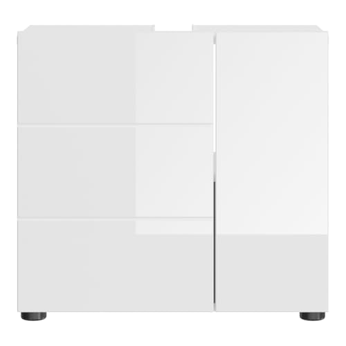 Inn.Furn Waschbeckenunterschrank weiß Hochglanz Badezimmer Unterschrank 60 x 56 cm Larik (Set 1) von Inn.Furn