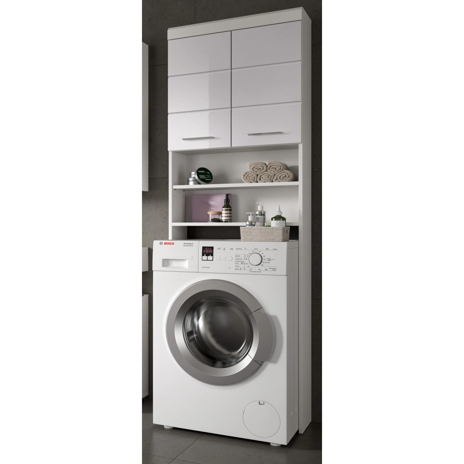 Inn.Furn Waschmaschinenschrank in Weiß Hochglanz 63 x 191 cm Shawn Inn.Furn Waschmaschinenschrank in Weiß Hochglanz 63 x 191 cm Shawn von Inn.Furn