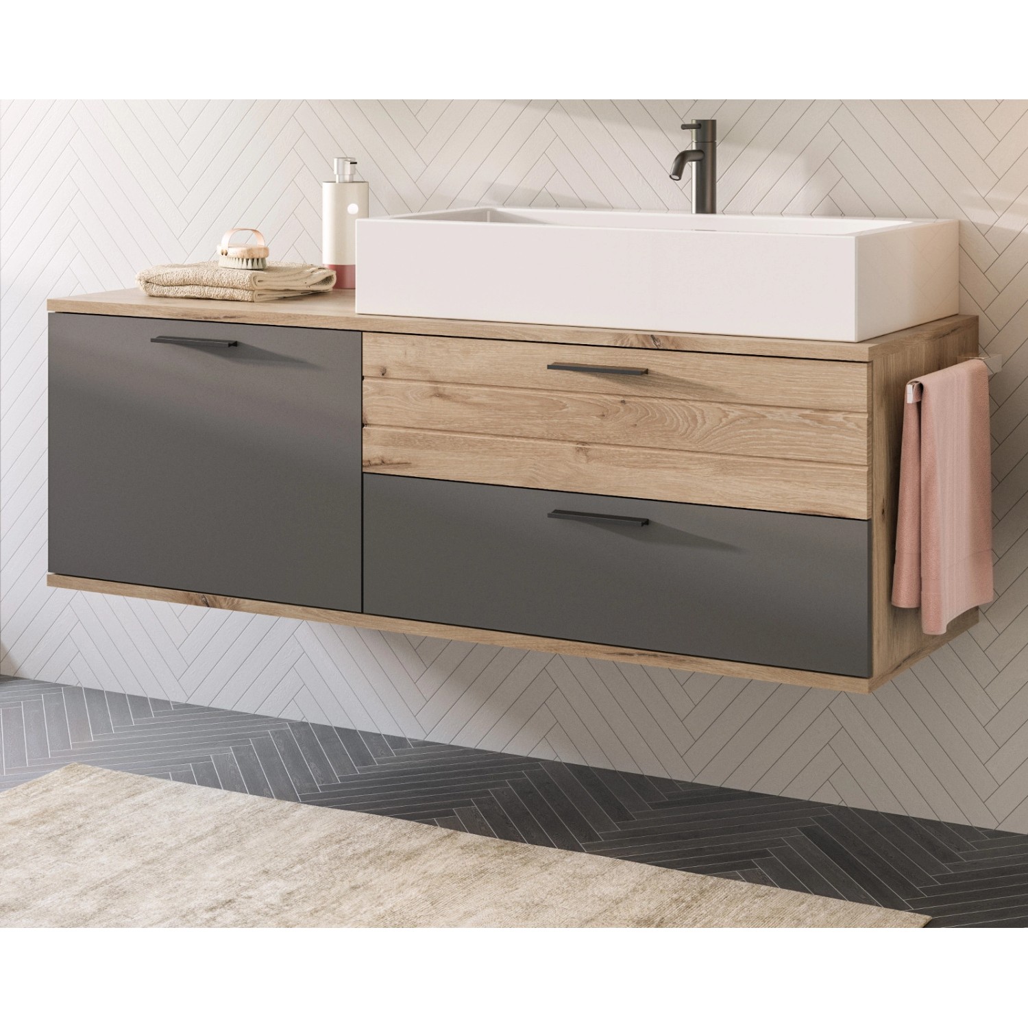 Inn.Furn Waschtisch Eiche Grau 140 cm inklusive Waschbecken Tomaso Inn.Furn Waschtisch Eiche Grau 140 cm inklusive Waschbecken Tomaso von Inn.Furn