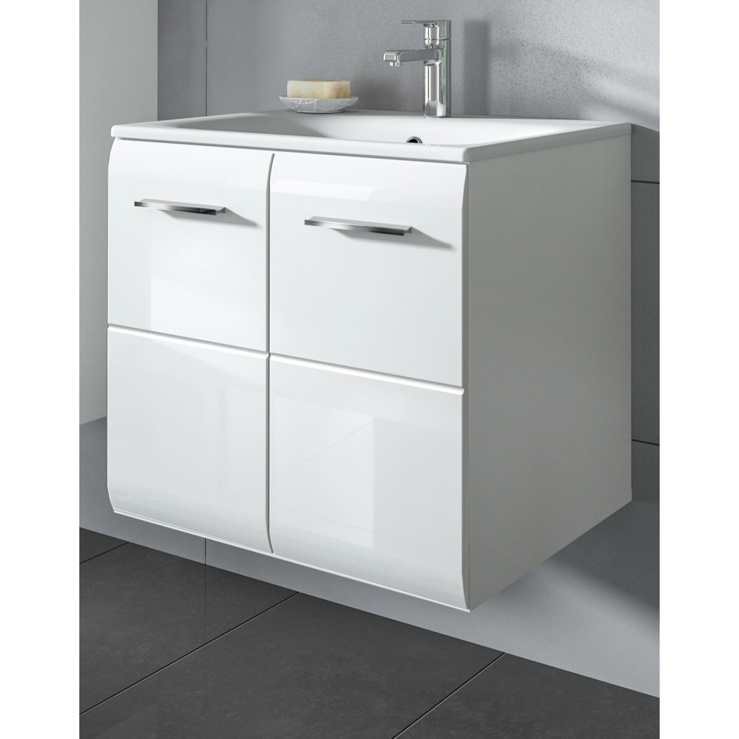 Inn.Furn Waschtisch mit Waschbecken in Weiß Hochglanz Hängend 60 cm Cover Inn.Furn Waschtisch mit Waschbecken in Weiß Hochglanz Hängend 60 cm Cover von Inn.Furn