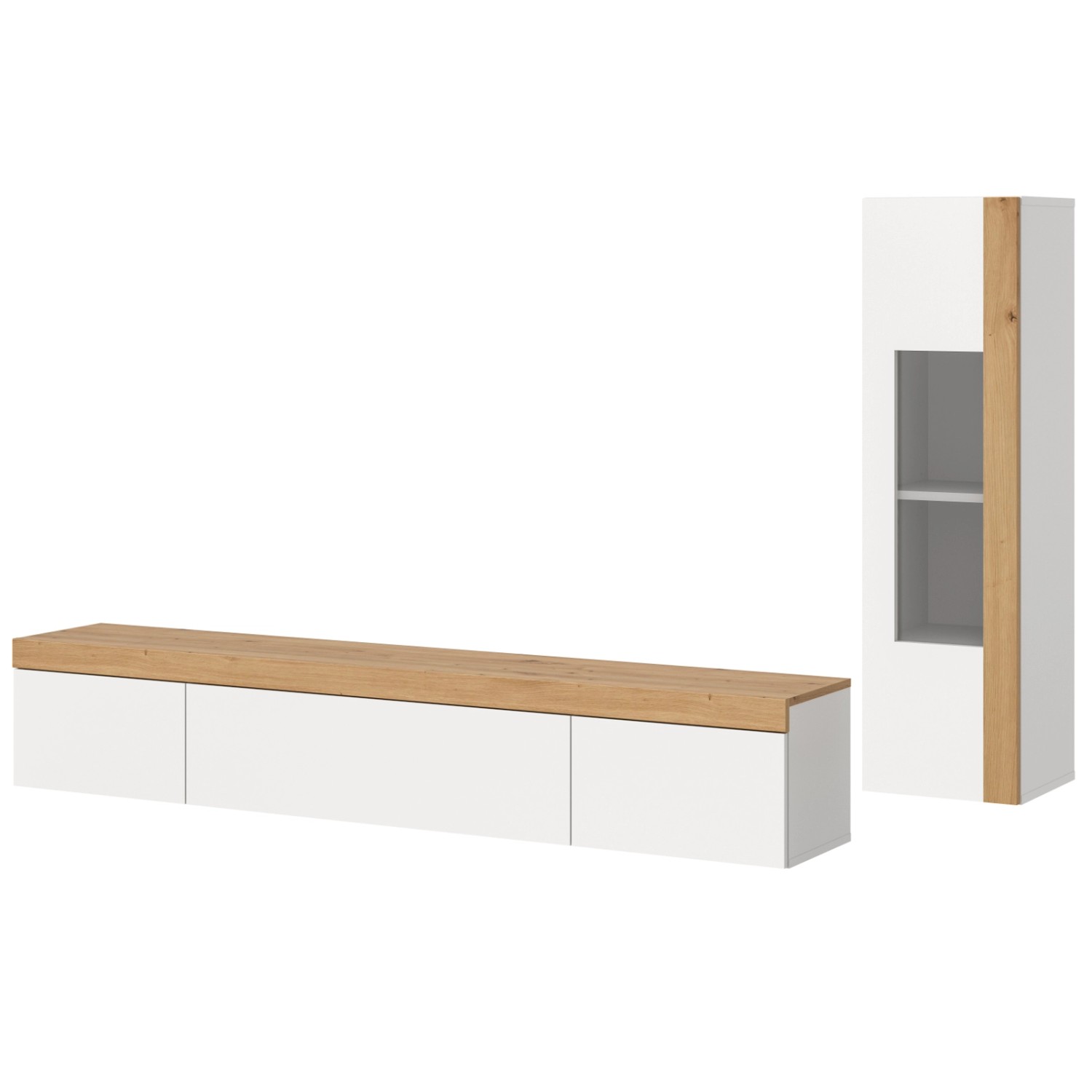 Inn.Furn Wohnwand 2-teilig in Weiß und Eiche 225 cm Siena Inn.Furn Wohnwand 2-teilig in Weiß und Eiche 225 cm Siena von Inn.Furn