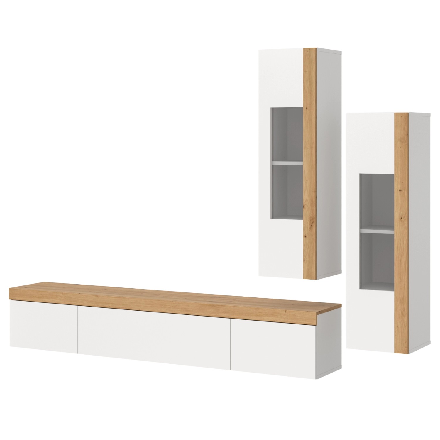 Inn.Furn Wohnwand 3-teilig in Weiß und Eiche 270 cm Siena Inn.Furn Wohnwand 3-teilig in Weiß und Eiche 270 cm Siena von Inn.Furn