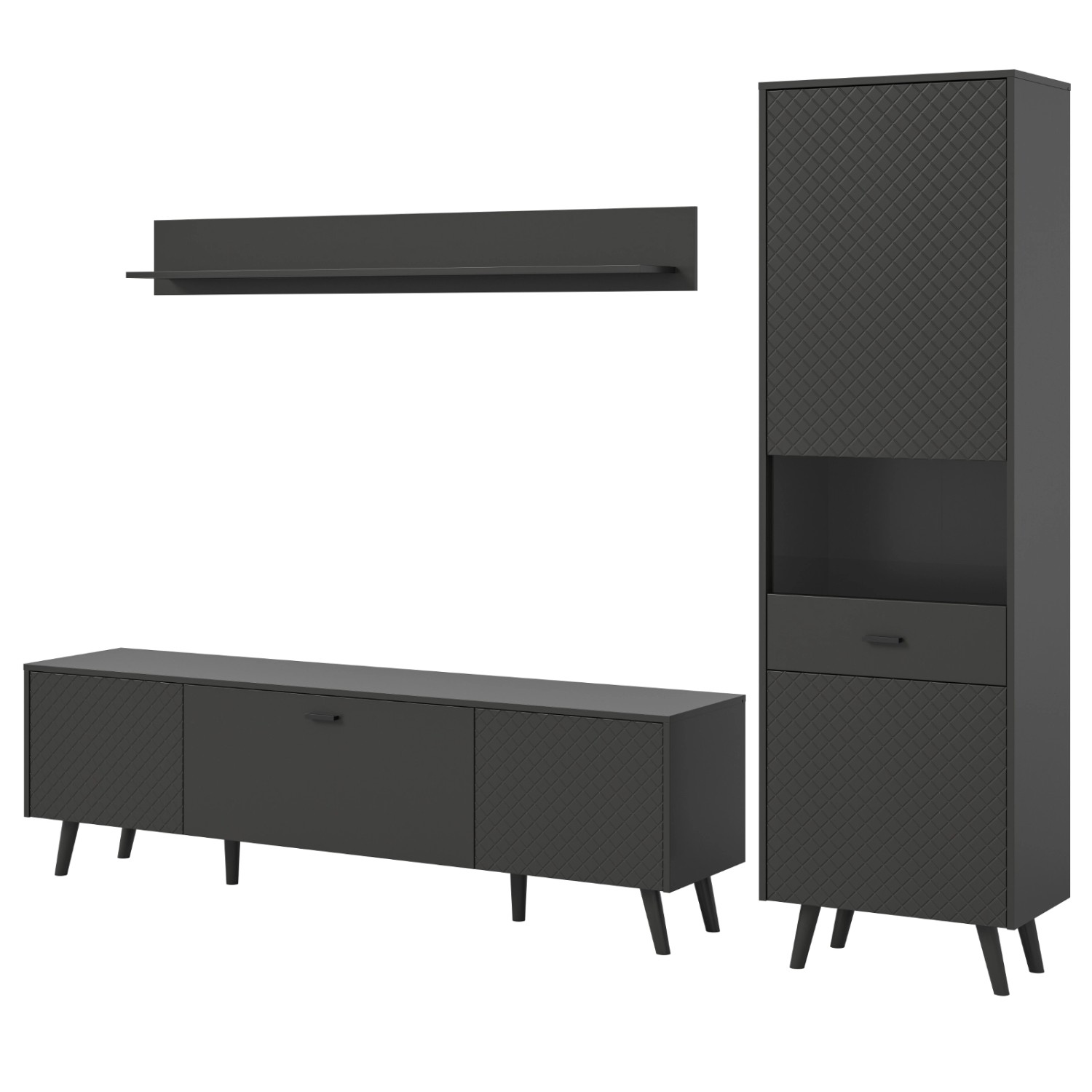 Inn.Furn Wohnwand in Grau Matt 258 cm Madea Inn.Furn Wohnwand in Grau Matt 258 cm Madea von Inn.Furn