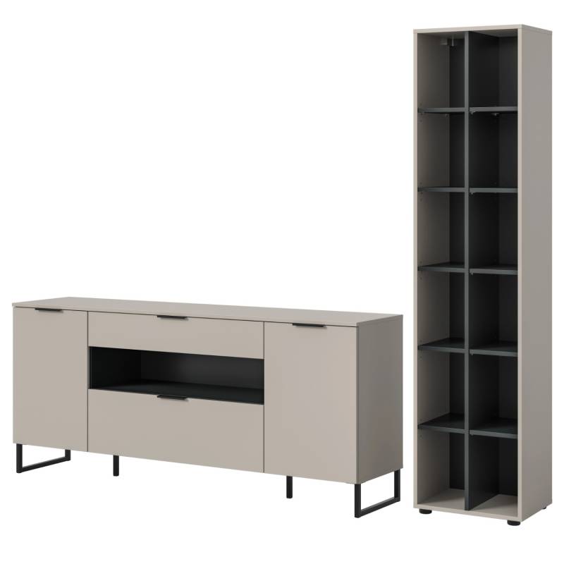 Inn.Furn Wohnwand in Kaschmir und Schwarz 245 cm Morena Inn.Furn Wohnwand in Kaschmir und Schwarz 245 cm Morena von Inn.Furn