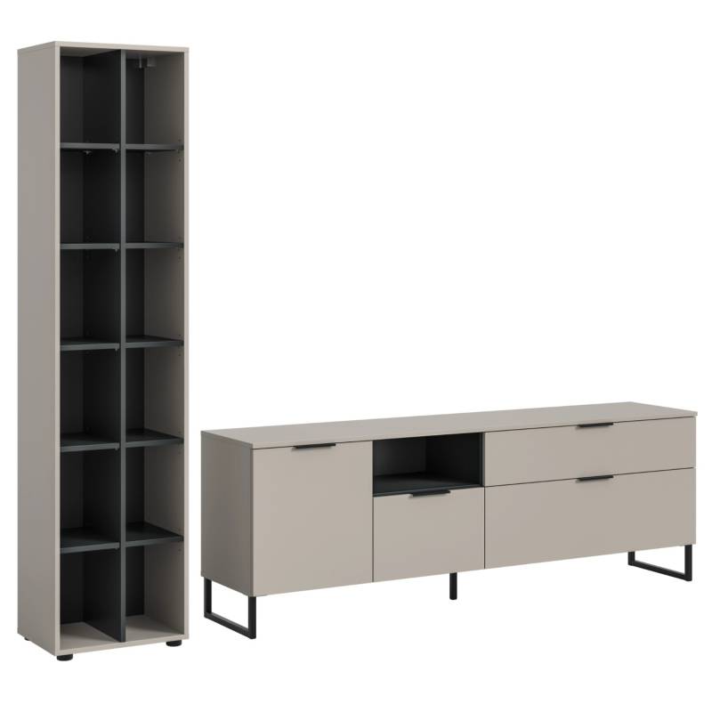 Inn.Furn Wohnwand in Kaschmir und Schwarz 245 cm mit Soft-Close Morena Inn.Furn Wohnwand in Kaschmir und Schwarz 245 cm mit Soft-Close Morena von Inn.Furn