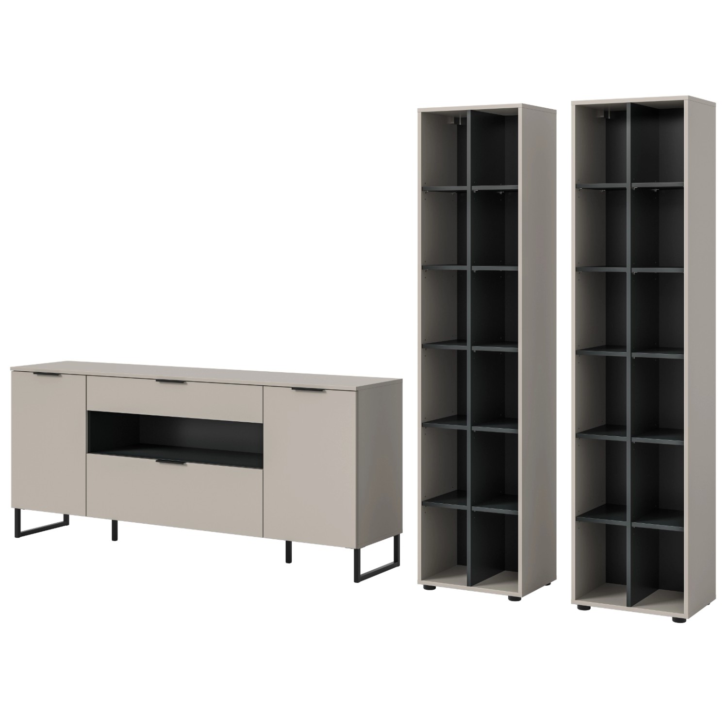 Inn.Furn Wohnwand in Kaschmir und Schwarz 305 cm Morena Inn.Furn Wohnwand in Kaschmir und Schwarz 305 cm Morena von Inn.Furn