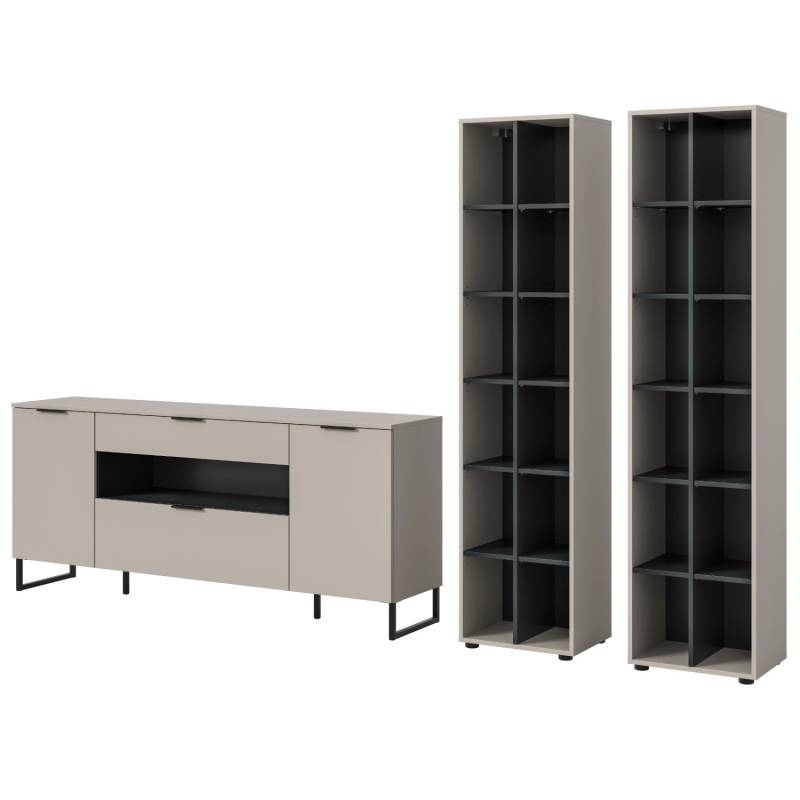 Inn.Furn Wohnwand in Kaschmir und Schwarz 305 cm Morena Inn.Furn Wohnwand in Kaschmir und Schwarz 305 cm Morena von Inn.Furn