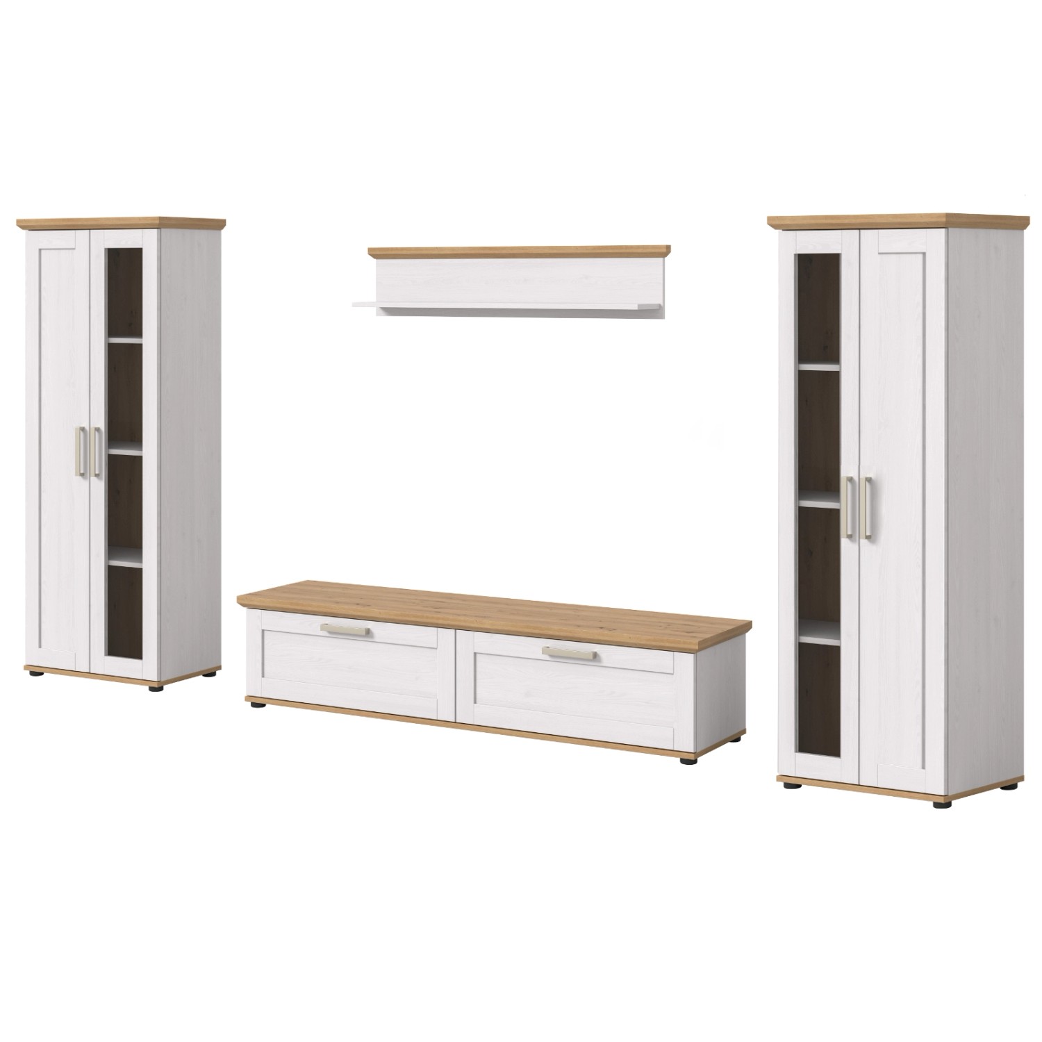 Inn.Furn Wohnwand in Weiß Lärche Landhaus 4-teilig 316 cm Mirano Inn.Furn Wohnwand in Weiß Lärche Landhaus 4-teilig 316 cm Mirano von Inn.Furn