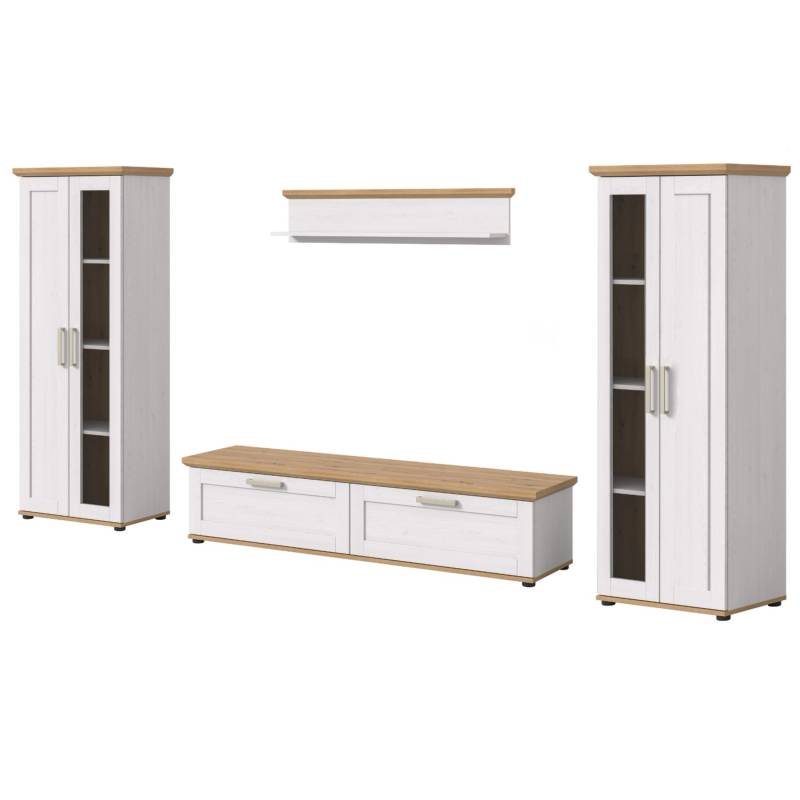 Inn.Furn Wohnwand in Weiß Lärche Landhaus 4-teilig 316 cm Mirano Inn.Furn Wohnwand in Weiß Lärche Landhaus 4-teilig 316 cm Mirano von Inn.Furn