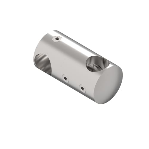 Doppel-Querstabhalter Edelstahl Durchgehend 12,0 mm / 12,0 mm Traversenhalter Reling Geländer Relinggeländer V2A geschliffen Rund Rohr Halterung Balkon Füllstabrohr von Innbee