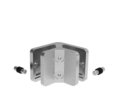 Eck-Glashalter Glas Edelstahl Verbinder 90 Grad V4A Glas 6-12,76 mm Glasverbinder eckig Geländer Glasplatte Verbindung Halter Glashalterung Pfosten Glasgeländer Scheibenhalterung Halter für Glas von Innbee