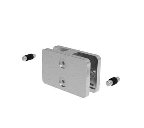 Glashalter Glas Edelstahl Verbinder gerade V4A Glas 6-12,76 mm eckig Glasverbinder Geländer Glasplatte Verbindung Halter Glashalterung Pfosten Glasgeländer Scheibenhalterung Halter für Glas von Innbee