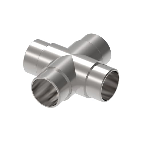 Kreuzverbinder Edelstahl Rohrverbinder Bogen 42,4 x 2,0 mm Handlauf Geländer Fitting Endstück Rohrbogen Ecke Rundrohr Steckfitting V2A von Innbee