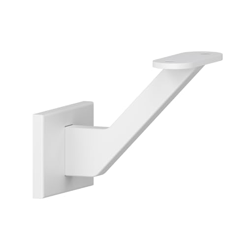 Stahl Handlaufhalter Handlaufträger Halter Treppen Handlauf RAL 9016 Weiß Wandhalter Weiss Holz Holzhandlauf Edelstahlrohr für Handlauf flach Geländer Eckig Feinstruktur Treppengeländer White von Innbee