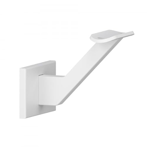 Stahl Handlaufhalter Handlaufträger Halter Treppen Handlauf Weiß RAL 9016 White Wandhalter Holz Holzhandlauf Edelstahlrohr für Handlauf 42,4 Geländer Weiss Eckig Feinstruktur Treppengeländer matt von Innbee