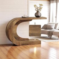 Moderner Konsolentisch Aus Der Mitte Des Jahrhunderts, 43-Zoll-Holz-C-Förmiger Flurtisch, Schmaler Sofatisch Für Wohnzimmer, Möbel Den Flurakzent von InnerLoft