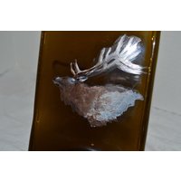 Handbemalte Elch Amber Brown Glas Weinflasche Tablett/Platte von InnerPiece1
