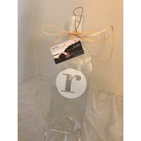 Klarglas Buchstabe R Monogramm Weinflasche Käseplatte Klarglas Buchstabe R Monogramm Weinflasche Käseplatte von InnerPiece1